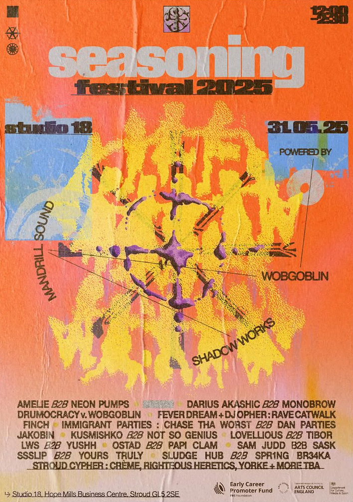 Poster for Seasoning event on 31.05.2025 at Studio 18 in Stroud