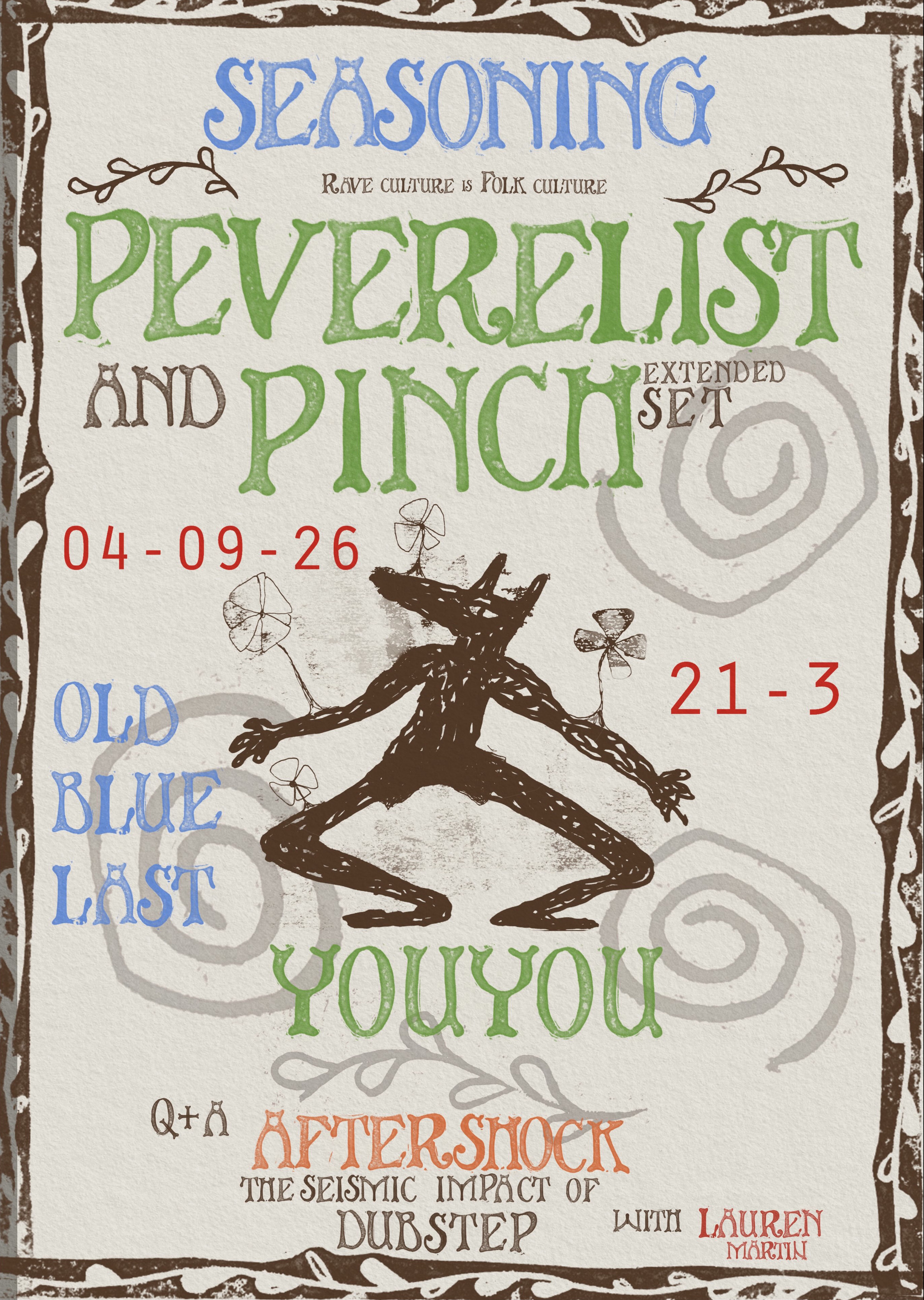 Poster for Seasoning event on 04.09.2026 at Old Blue Last in London