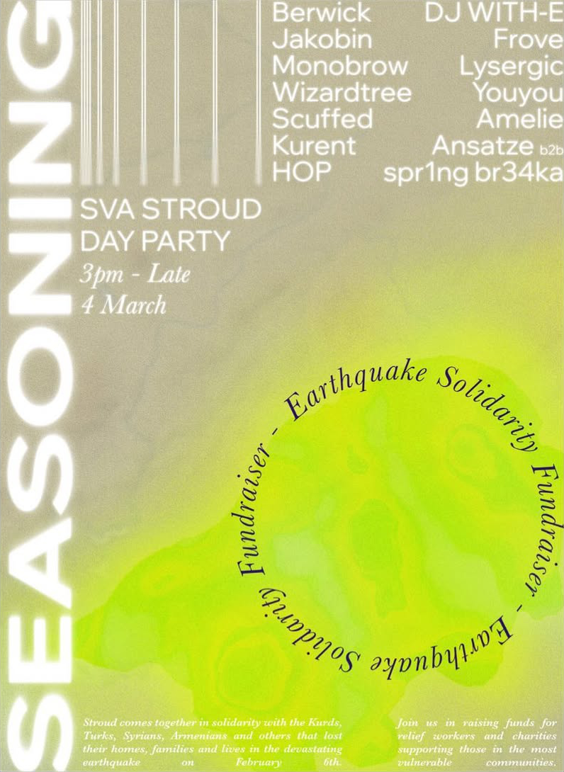Poster for Seasoning event on 04.03.2023 at SVA in Stroud