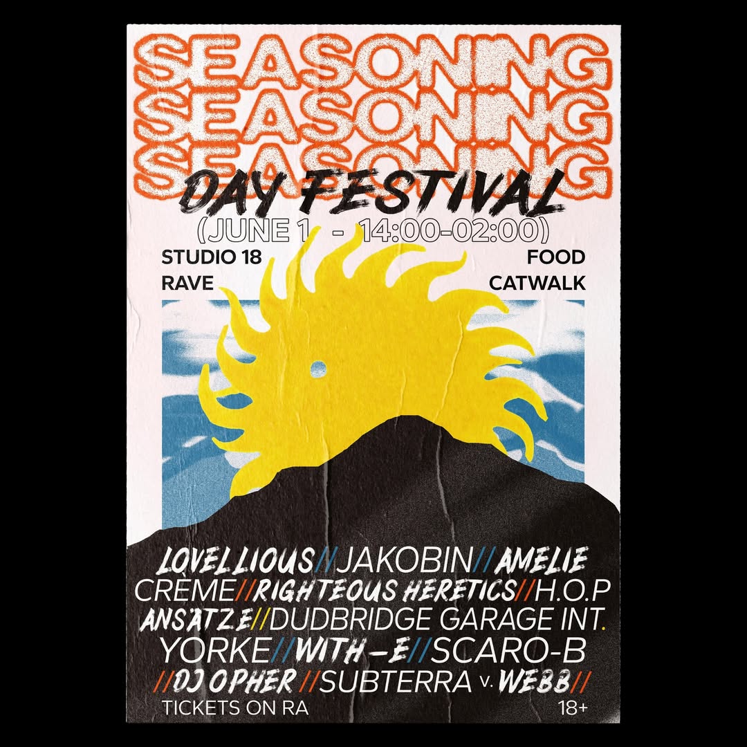 Poster for Seasoning event on 01.06.2024 at Studio 18 in Stroud