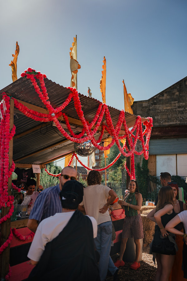 The Goods Yard outside bar at Seasoning Festival 2026, Stroud