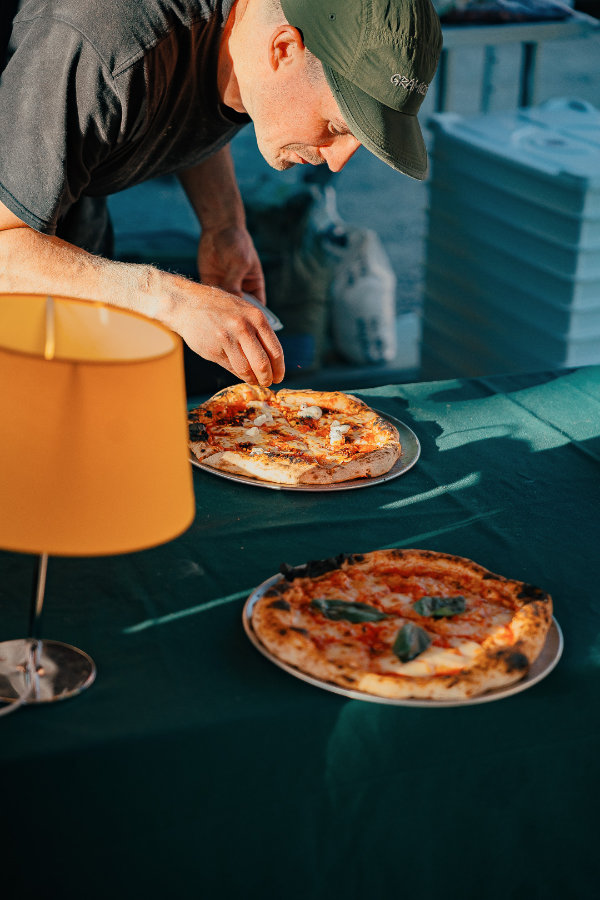 Pizzas being served at Seasoning Festival 2026, Stroud